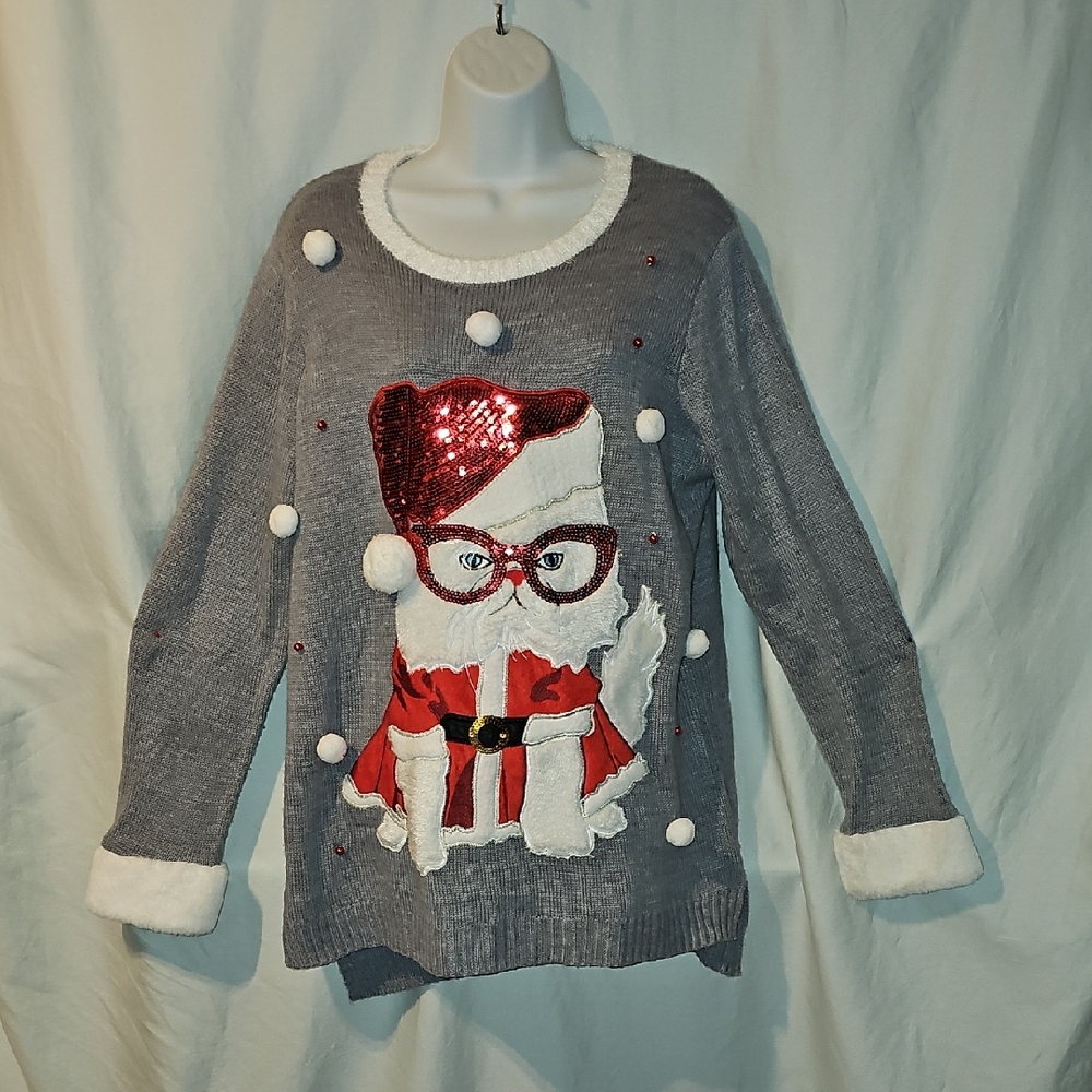 Holiday Time Kitty Christmas Sweater